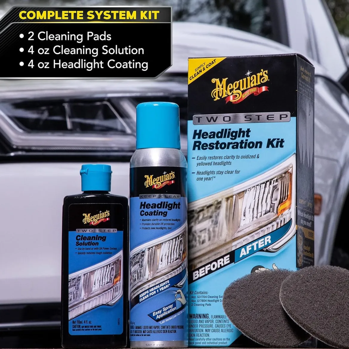 Meguiar's Two Step Headlight Restoration Kit 4 fl oz (G2970)