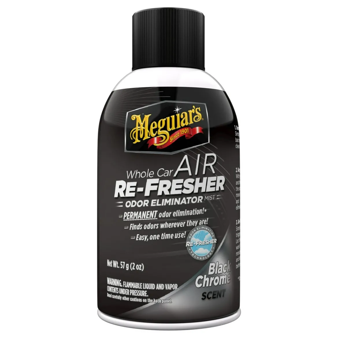 Meguiar's Whole Car Air Re-Fresher Odor Eliminator Black Chrome (G181302)