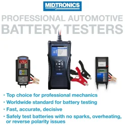 Midtronics Handheld Battery Tester With Printer, Mdx-Ai Powered, Fast & Accurate Diagnostics For 6V/12V (MVT-200P)