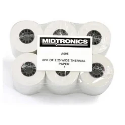 Midtronics 6-Pack Thermal Printer Paper for Reliable and Clear Prints (A095)