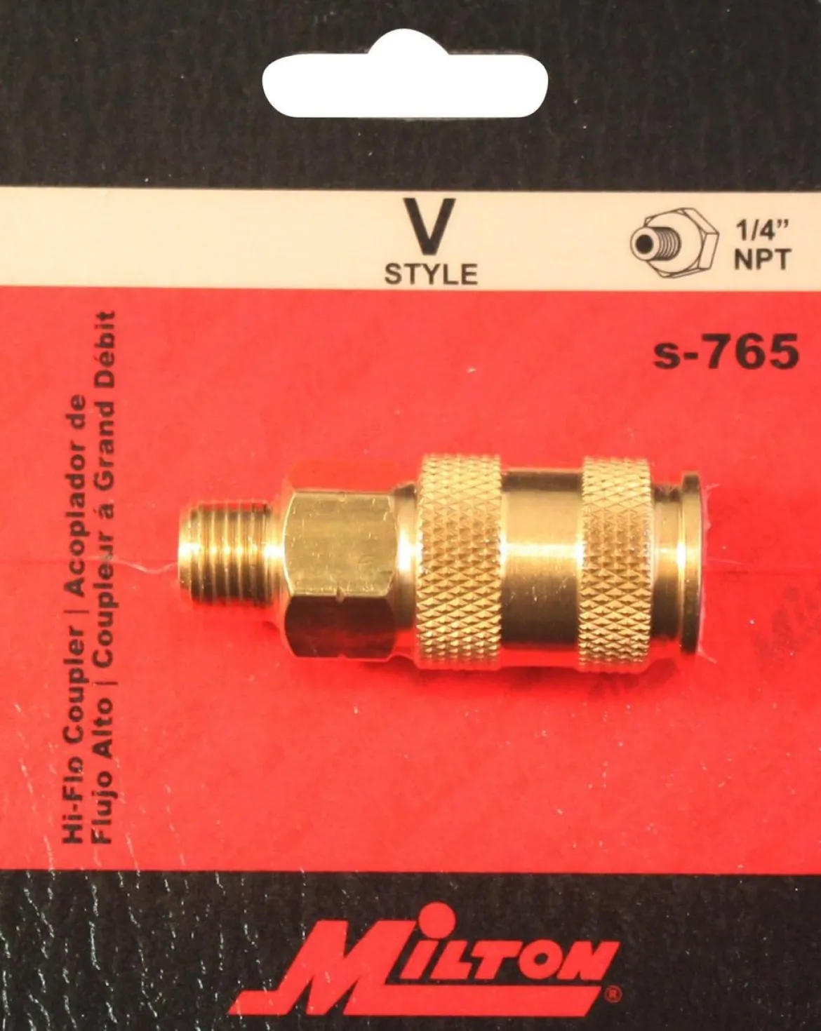 Milton 765 HI-Flo V-Style 'A,M,V' 1/4" MN