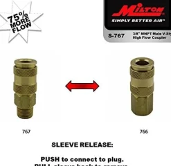 Milton 767 HI-Flo V-Style 'A,M,V' 3/8