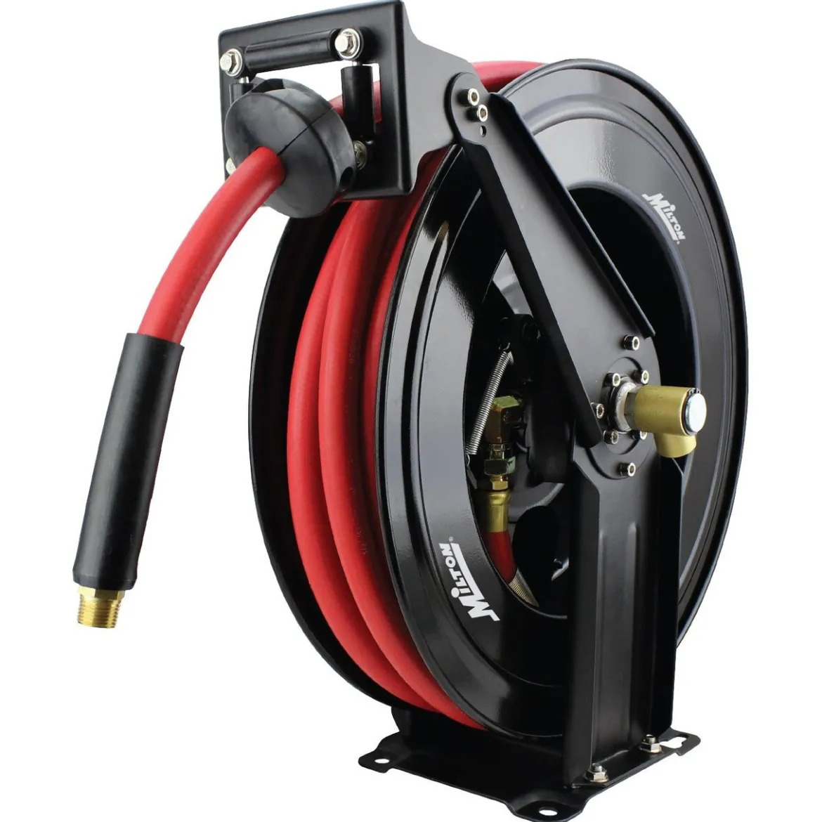 Milton 2780-50D Steel Dual Arm Auto-Retractable Air Hose, 1/2" x 50 ft., 300 PSI