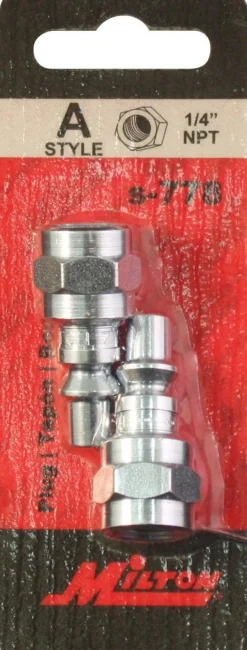 Milton S778 1/4" FNPT A Style Plug - 2 Pack