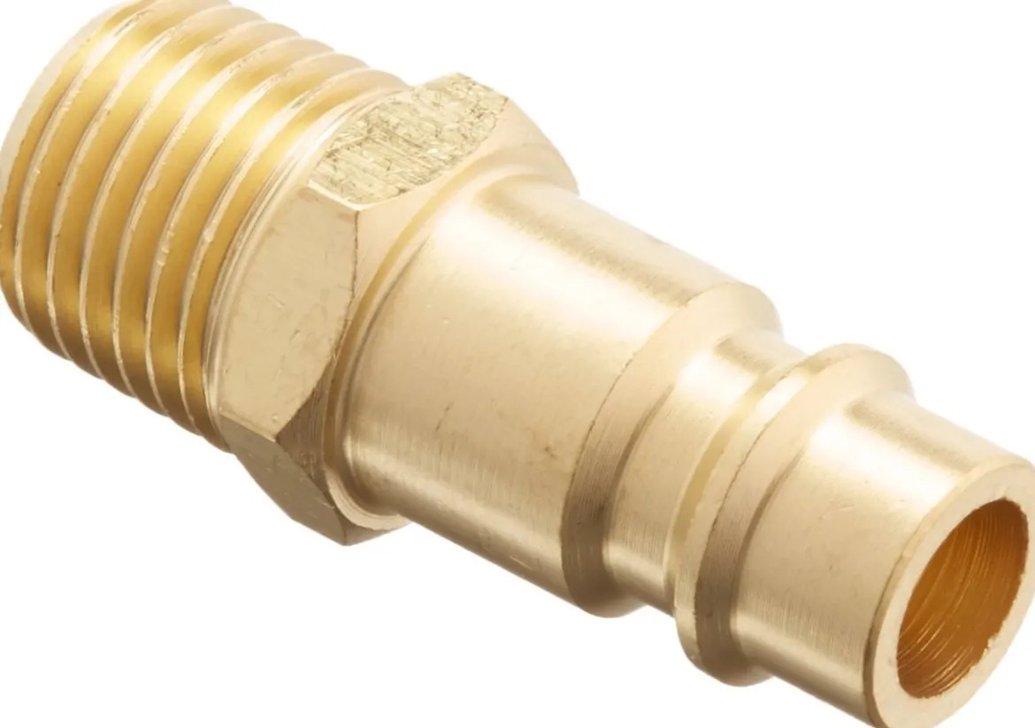 Milton S760 1/4" MNPT Male V-Style High Flow Plug, (Brass) 2 pcs