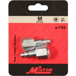 Milton S732 M-Style Plug - 3/8in. FNPT, 2/Card