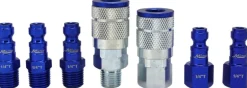 Milton S307TKIT ColorFit Coupler & Plug Kit - (T-Style, Blue) - 1/4