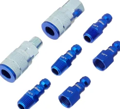 Milton S305TKIT ColorFit Coupler & Plug Kit - (T-Style, Blue) - 1/4