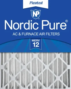 Nordic Pure 24x24x4 (3 5/8) Pleated MERV 12 Air Filter 1 Pack (24x24x4M12-1)