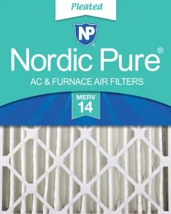 Nordic Pure 24x24x4 (3 5/8) Pleated MERV 14 Air Filter 1 Pack (24x24x4M14-1)