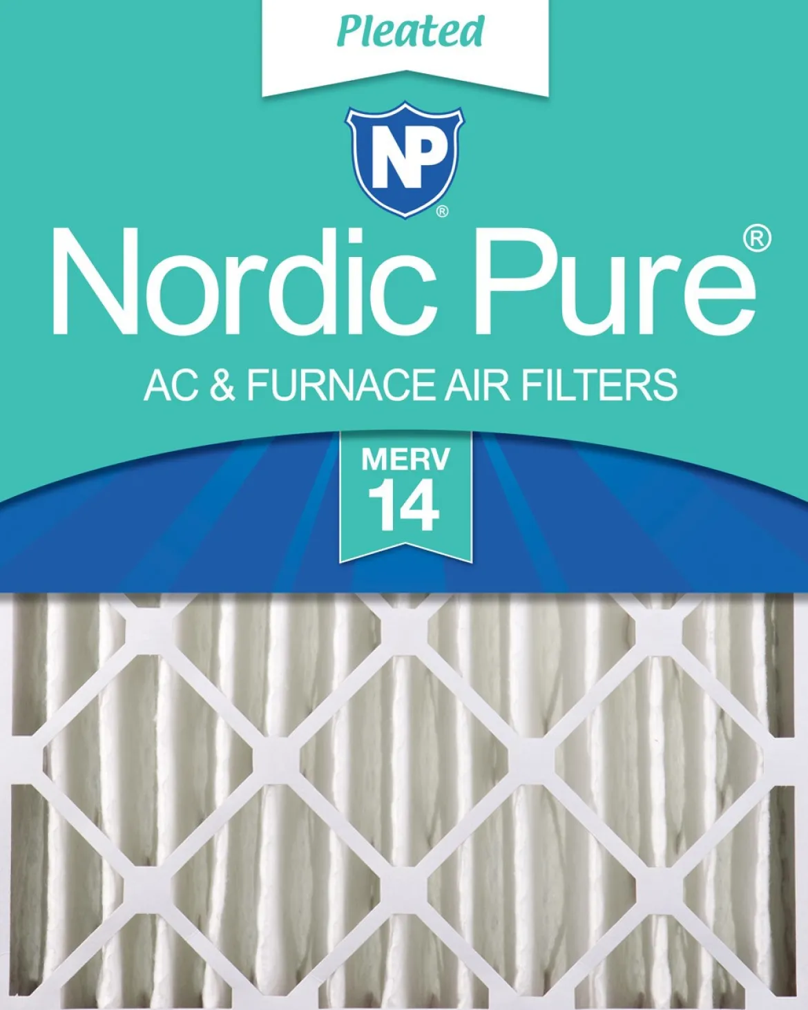 Nordic Pure 24x24x4 (3 5/8) Pleated MERV 14 Air Filter 1 Pack (24x24x4M14-1)