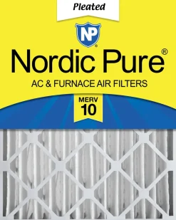 Nordic Pure 24x24x4 (3 5/8) Pleated MERV 10 Air Filter 1 Pack (24x24x4M10-1)