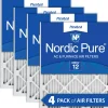 Nordic Pure 25x25x1 (24_1/2x24_1/2) Pleated MERV 12 Air Filters 4 Pack (25x25x1M12-4)