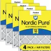 Nordic Pure 25x25x1 (24_1/2x24_1/2) Pleated MERV 10 Air Filters 4 Pack (25x25x1M10-4)