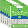 Nordic Pure 24x24x1 (23_3/8x23_3/8) Pleated MERV 13 Air Filters 6 Pack (24x24x1M13-6)