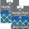 Nordic Pure 25x25x1 (24_1/2x24_1/2) Pleated MERV 7 Air Filters 2 Pack (25x25x1M7-2)