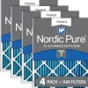 Nordic Pure 25x25x1 (24_1/2x24_1/2) Pleated MERV 7 Air Filters 4 Pack (25x25x1M7-4)