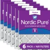Nordic Pure 25x25x1 (24_1/2x24_1/2) Pleated MERV 8 Air Filters 6 Pack (25x25x1M8-6)