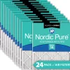 Nordic Pure 8x20x1 Pleated Air Filters MERV 14 Plus Carbon 24 Pack (8x20x1M14+C-24)