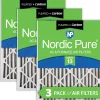Nordic Pure 25x25x2 Pleated Air Filters MERV 13 Plus Carbon 3 Pack (25x25x2M13+C-3)