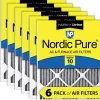 Nordic Pure 8x20x1 Pleated Air Filters MERV 10 Pleated Plus Carbon 6 Pack (8x20x1PM10C-6)