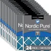 Nordic Pure 8x20x1 Pleated Air Filters MERV 7 Plus Carbon 24 Pack (8x20x1M7+C-24)