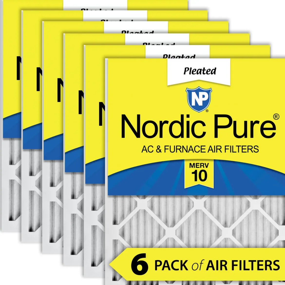 Nordic Pure 24x30x1 Pleated MERV 10 Air Filters 6 Pack (24x30x1M10-6)