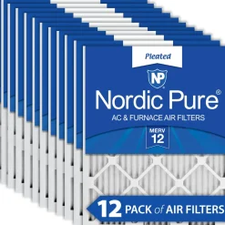 Nordic Pure 8x20x1 Pleated MERV 12 Air Filters 12 Pack (8x20x1M12-12)