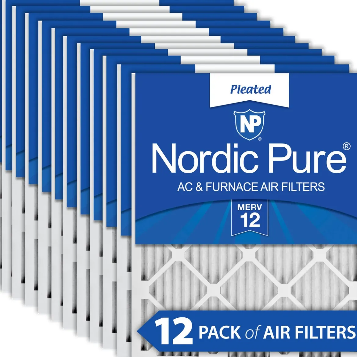 Nordic Pure 8x20x1 Pleated MERV 12 Air Filters 12 Pack (8x20x1M12-12)