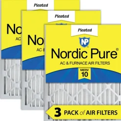 Nordic Pure 24x24x2 Pleated MERV 10 Air Filters 3 Pack (24x24x2M10-3)