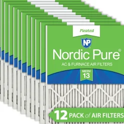 Nordic Pure 8x20x1 Pleated MERV 13 Air Filters 12 Pack (8x20x1M13-12)