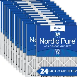 Nordic Pure 8x20x1 Pleated MERV 12 Air Filters 24 Pack (8x20x1M12-24)