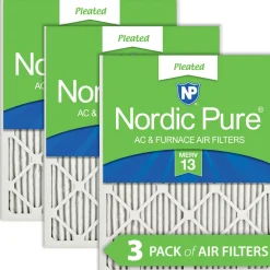 Nordic Pure 8x20x1 Pleated MERV 13 Air Filters 3 Pack (8x20x1M13-3)