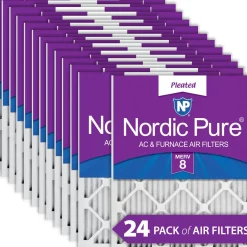 Nordic Pure 8x20x1 Pleated MERV 8 Air Filters 24 Pack (8x20x1M8-24)