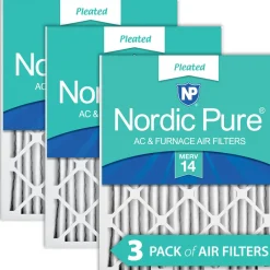 Nordic Pure 24x24x2 Pleated MERV 14 Air Filters 3 Pack (24x24x2M14-3)