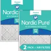 Nordic Pure 8x20x1 Pleated MERV 14 Air Filters 2 Pack (8x20x1M14-2)