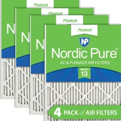 Nordic Pure 8x20x1 Pleated MERV 13 Air Filters 4 Pack (8x20x1M13-4)