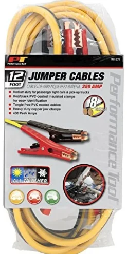 Performance Tool W1671 8GA x 12' (300 AMP) Jumper Cables