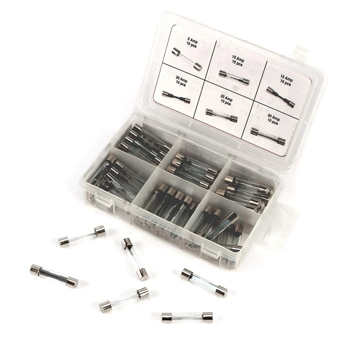 Performance Tool W5375 60pc AGC Glass Fuse Assortment