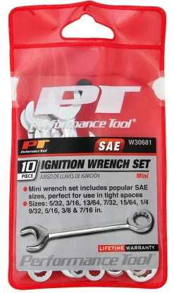 Performance Tool W30681 10Pc SAE Ignition Wrench Set