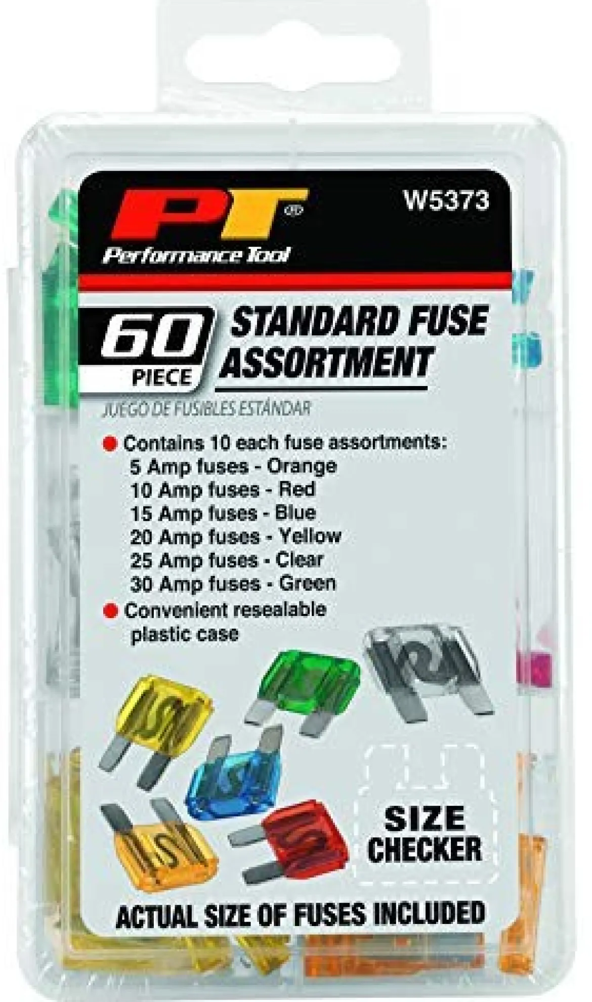 Performance Tool W5373 60-Piece Standard Fuse Assortment