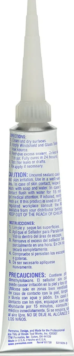 Permatex Flowable Silicone Windshield and Glass Sealer 1.5 oz (81730)