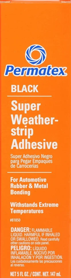 Permatex Super Black Weatherstrip Adhesive Permanently Bonds Automotive (81850)