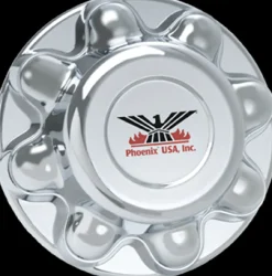 Phoenix USA 8 Lug On 6.5" Bolt Circle Chrome ABS Hub Cover (QT765CHN)