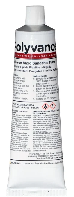 Polyvance Epoxy Hardener For Flex Filler And Hardset Filler, Tube (2000-2020-TA)