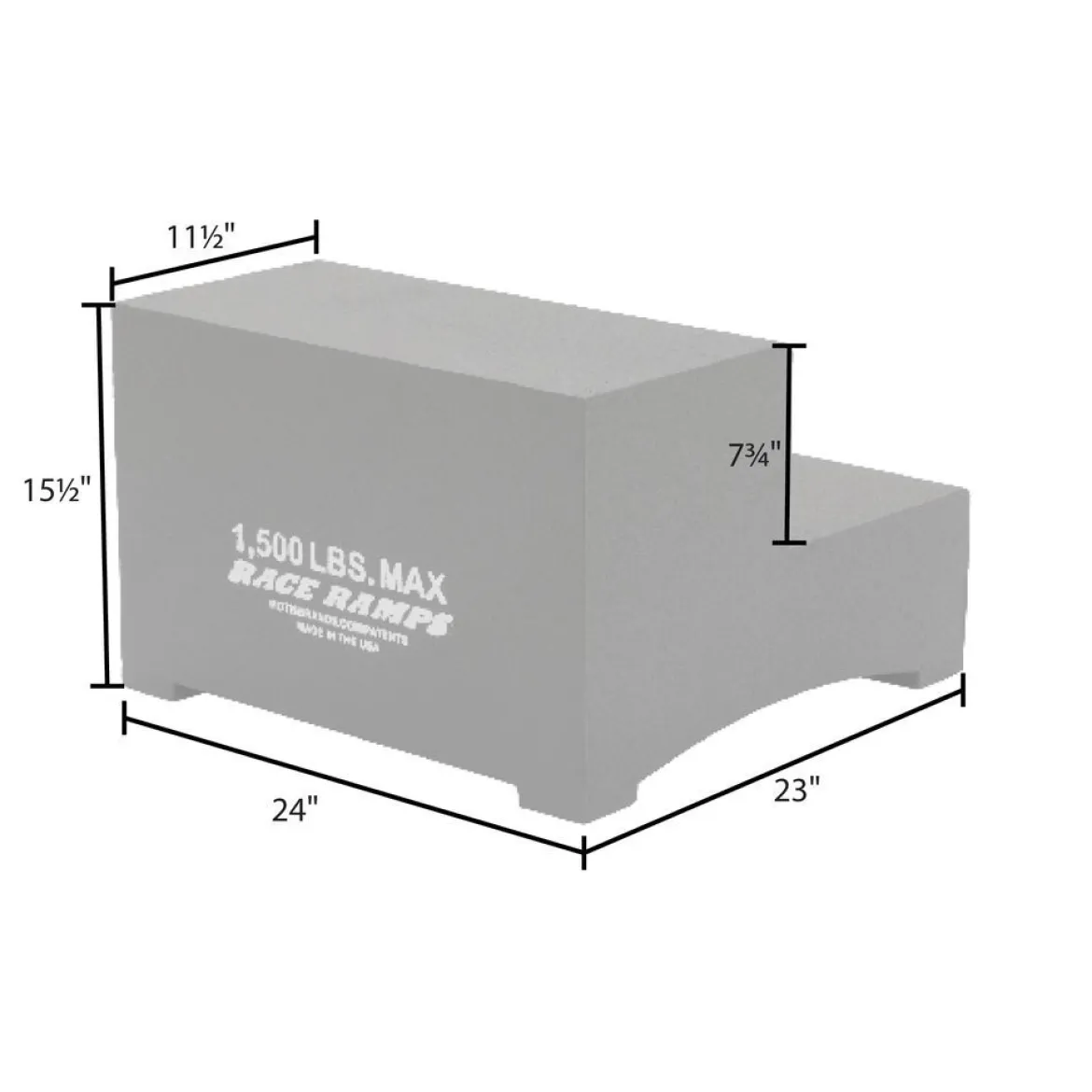 Race Ramps 24" x 23" Lightweight Two-Step Trailer Step (RR-2STEP-24)
