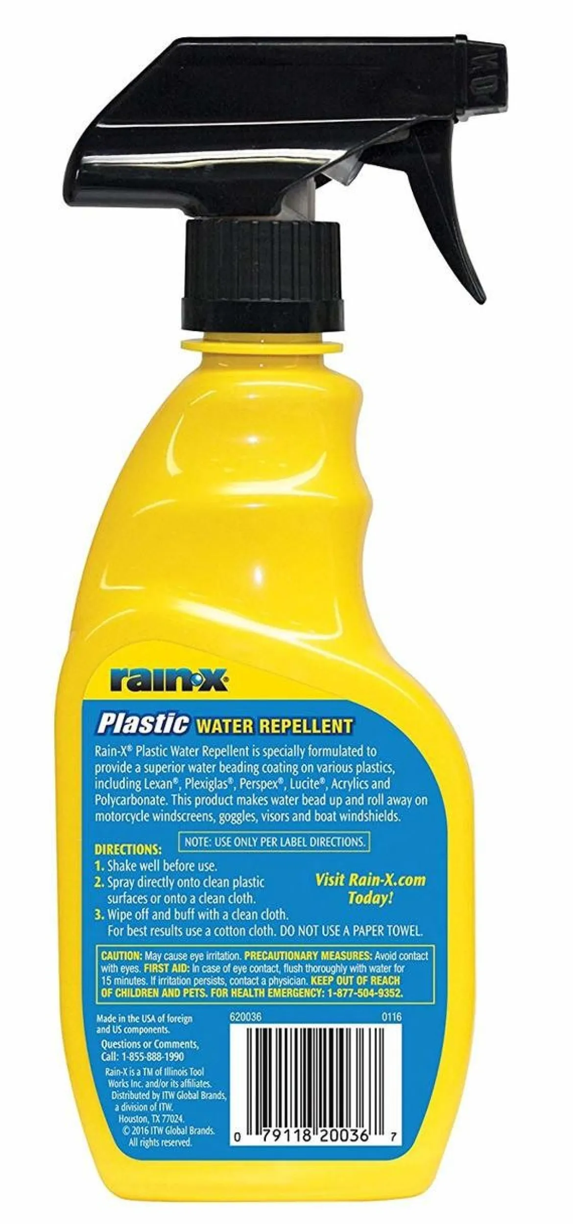 Rain-X 620036 Water Repellent Plastic Treatment - 12 fl. oz.