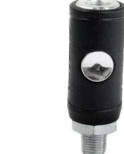 RapidAir K7221 Push Button Safety Air Quick Coupler, 1/4 Male NPT, Black