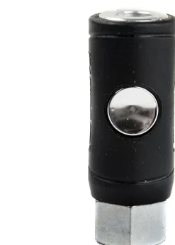 RapidAir K7220 Push Button Safety Air Quick Coupler, 1/4 FNPT, Black