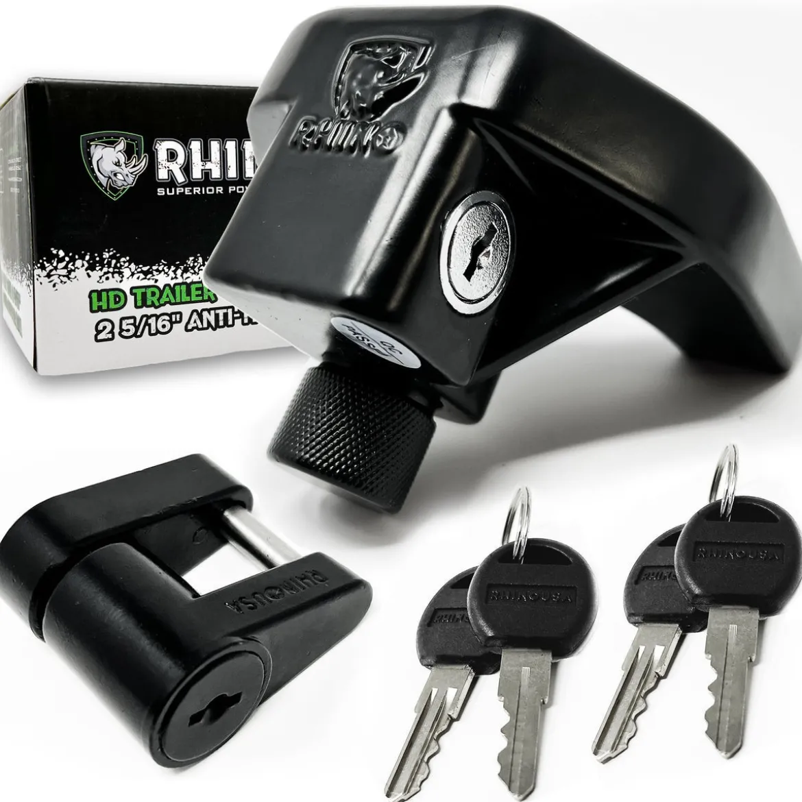Rhino USA 2 5/16" Trailer Coupler HD Lock Kit-2-Pieces (TRL-LOCK-KIT-2.5)